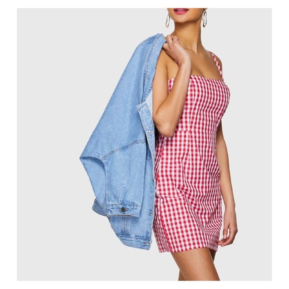 Red Gingham Knotted Back Cami Dress - Picture 4 of 4